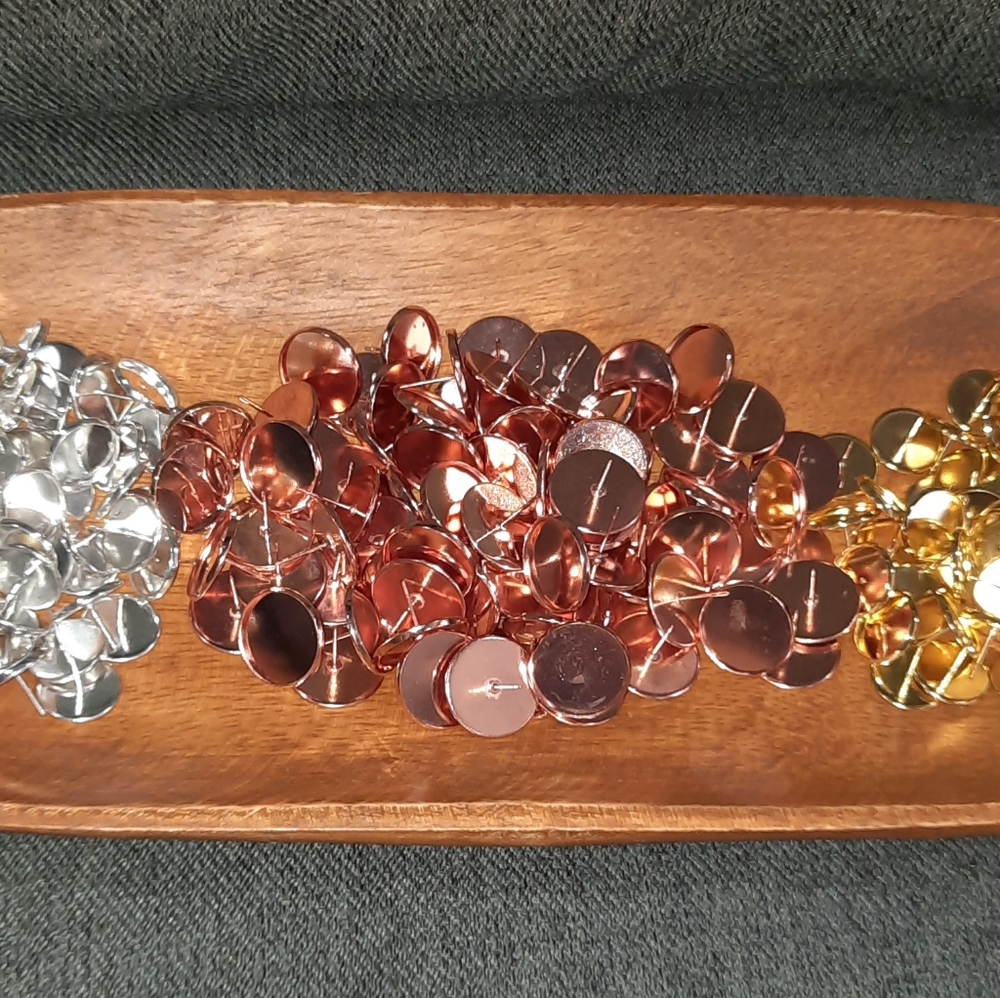New - 3 bags of blank bezel stud earrings (see pics and description)